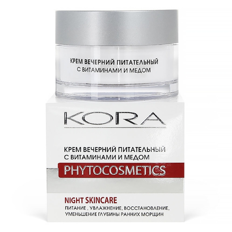 Kora Phytocosmetics Nourishing evening cream with vitamins and honey for the face 