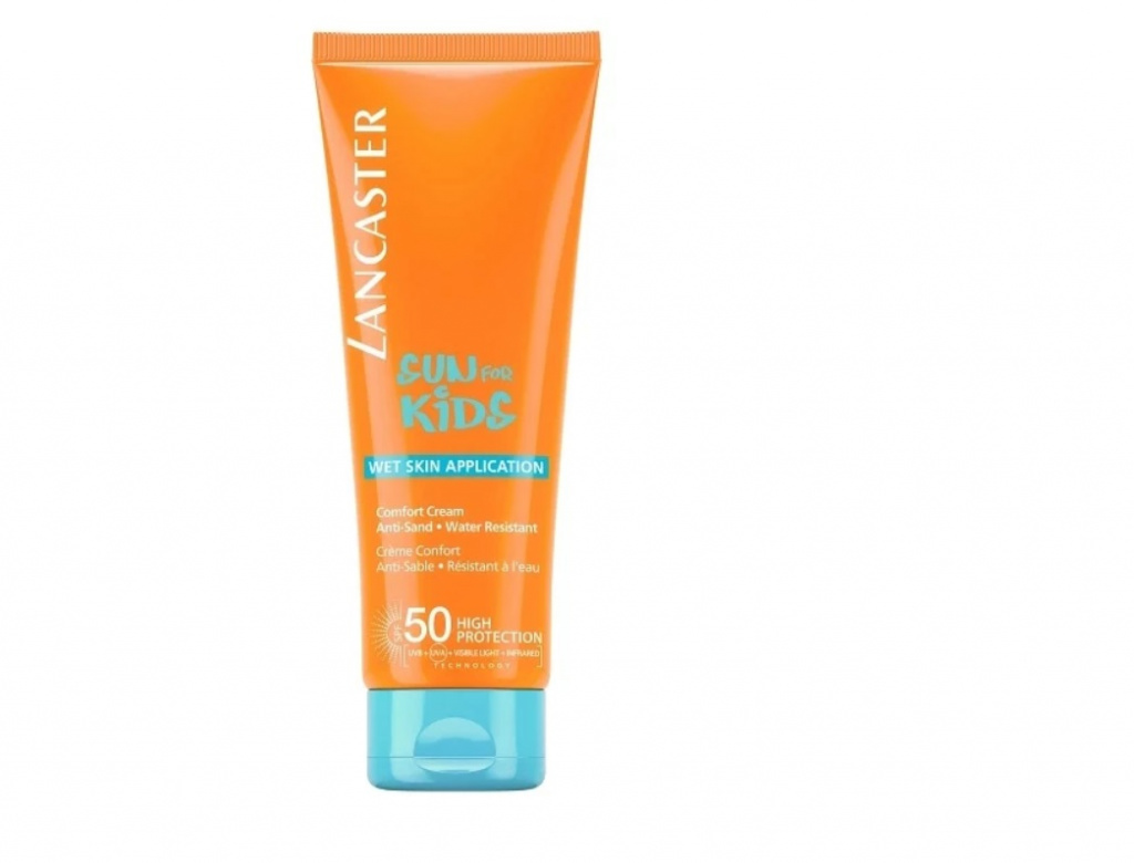 Lancaster Sun for Kids Comfort Cream Wet Skin Application SPF50 Sunscreen for children with Tear-Free Formula 