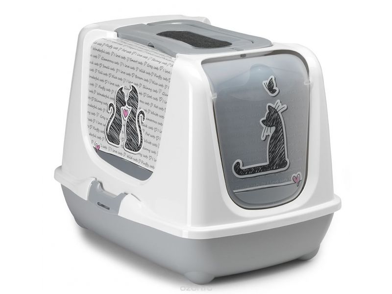 TOILET HOUSE FOR CATS MODERNA TRENDY CAT CATS IN LOVE 50X37.5X39.5 CM 