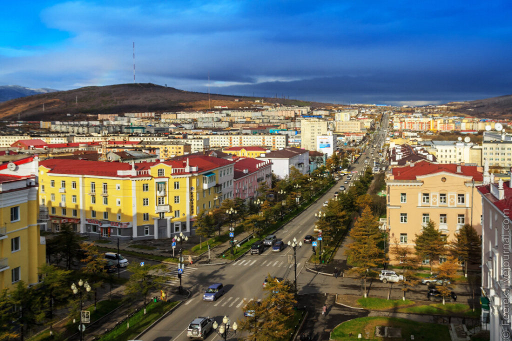 Lenin Street, the port city of Magadan 