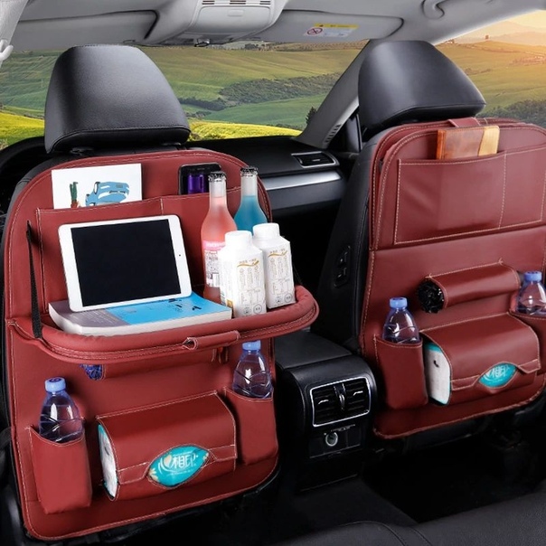 Leather car organizer with folding table TND 00616 
