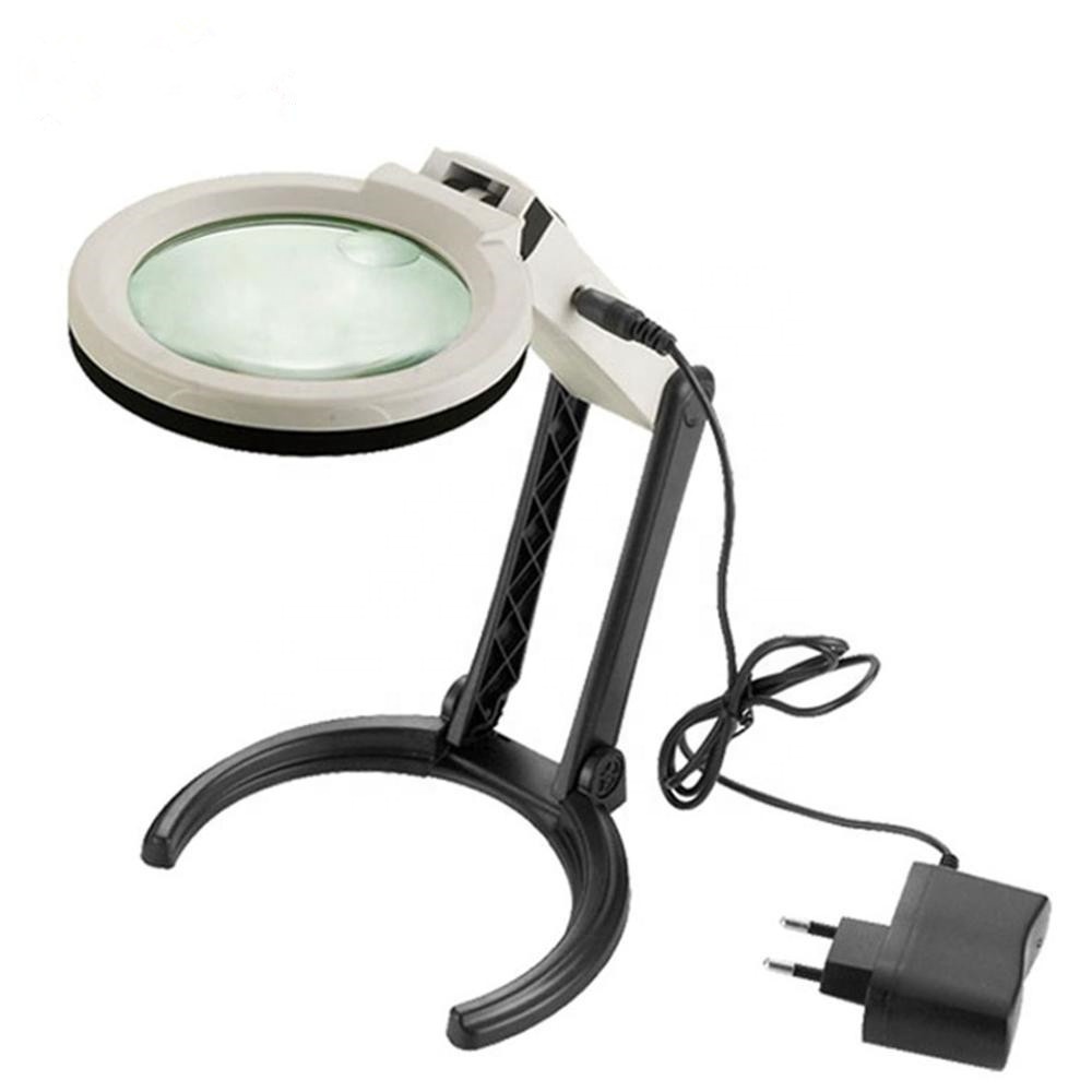 Table magnifier-lamp foldable for reading and handicraft 10 LED MG3B-1B 