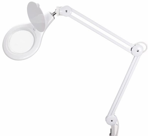 Magnifier on a clamp round tabletop 5X with illumination 108 LED white Rexant 