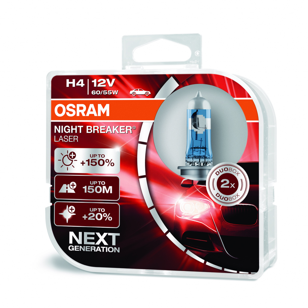 OSRAM H8 35W PGJ19-1 + 150% Night Braker Laser 3900K 
