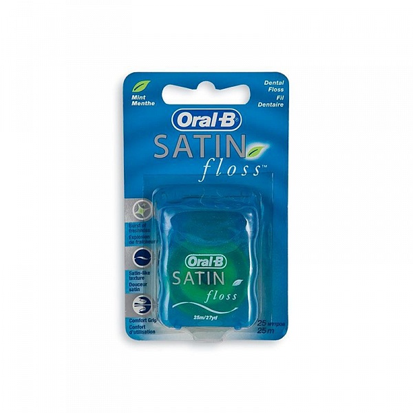Oral-B Satin floss, waxed, mint flavor, 25 m 