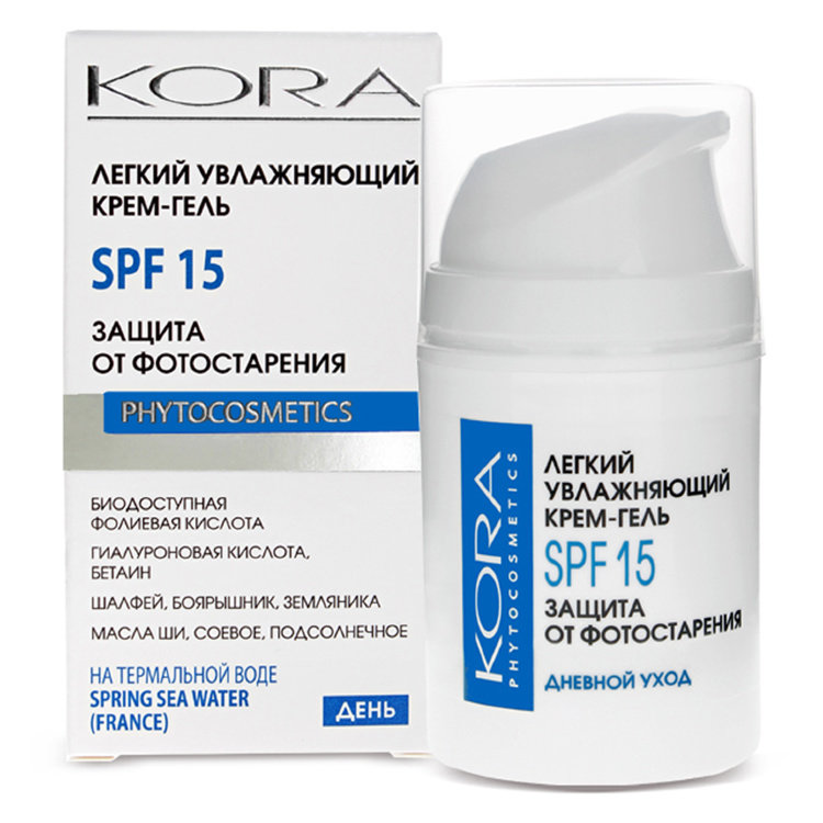 Cream-gel moisturizing light SPF 15 KORA 