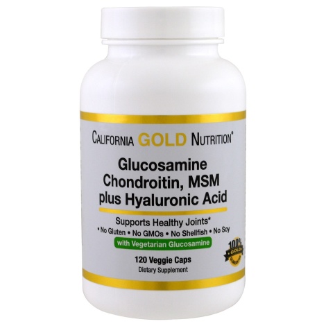 CALIFORNIA GOLD NUTRITION GLUCOSAMINE, CHONDROITIN AND MSM WITH HYALURONIC ACID 
