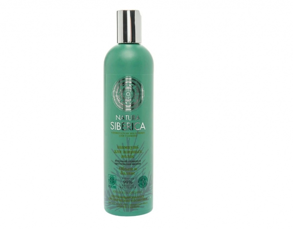 Natura Siberica shampoo Volume and balance for oily hair Dwarf cedar and arctic raspberry 
