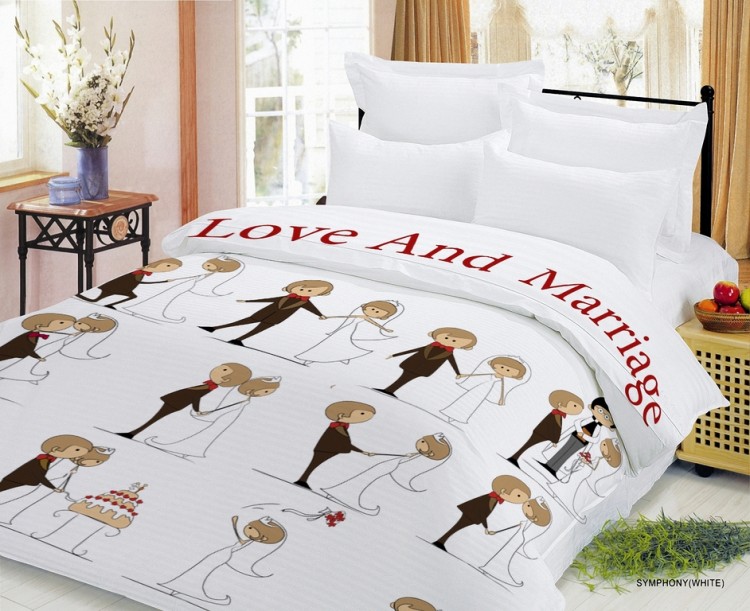Bed linen 2-bedroom (standard) Newtone calico Love and Marriage 