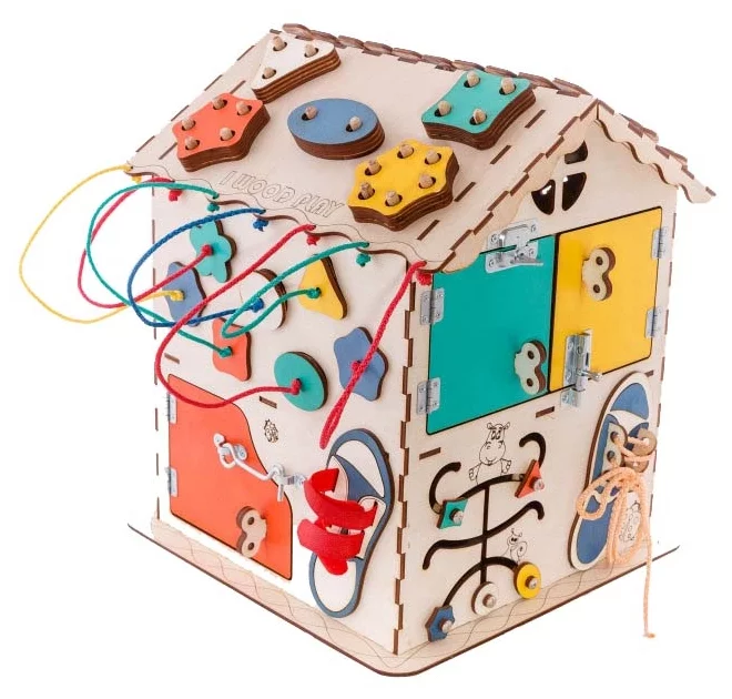 Iwoodplay Busyboard Educational house with electrician 