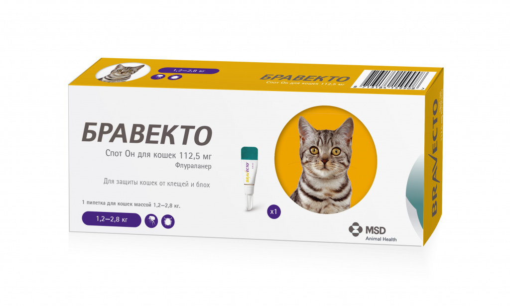 MSD Animal Health Bravecto Spot It from fleas and ticks, 1 pipette 