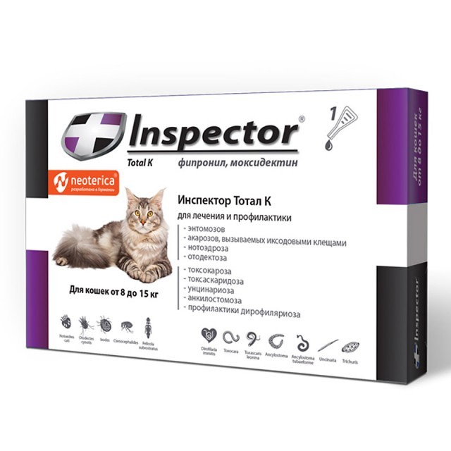 Inspector for fleas, ticks and worms, 1 pipette 