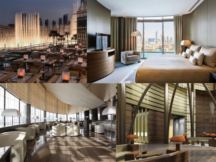 At the same time luxurious and modern interior of Armani Hotel Dubai you can see the corporate identity of its creator 