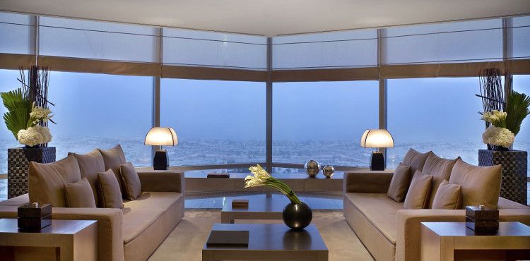 Breathtaking panoramic view from Armani Hotel Dubai suites softens understated interior design 
