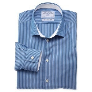 Business casual blue striped shirt 