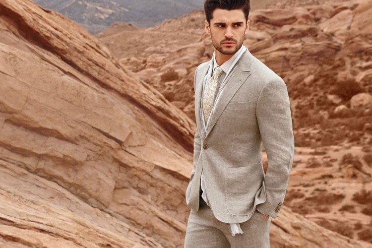 Men's summer classic linen suit 