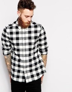 Checkered shirt in black and white 