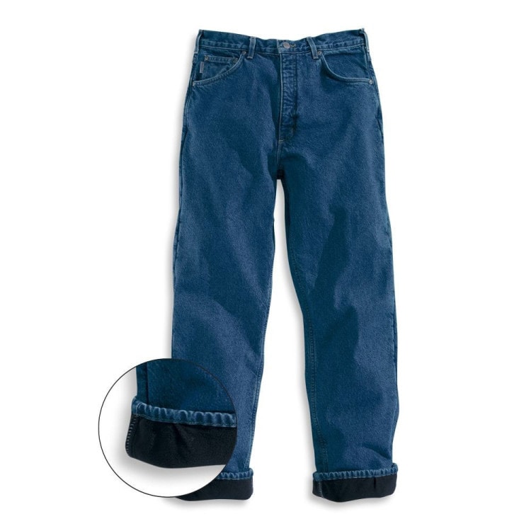 Blue jeans with fleece lining 