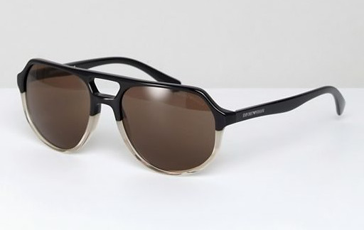 Emporio Armani Black Aviator Sunglasses 