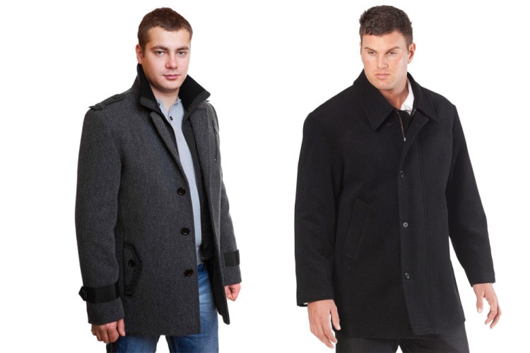 In the off-season, a classic wool coat is perfect for overweight men. 