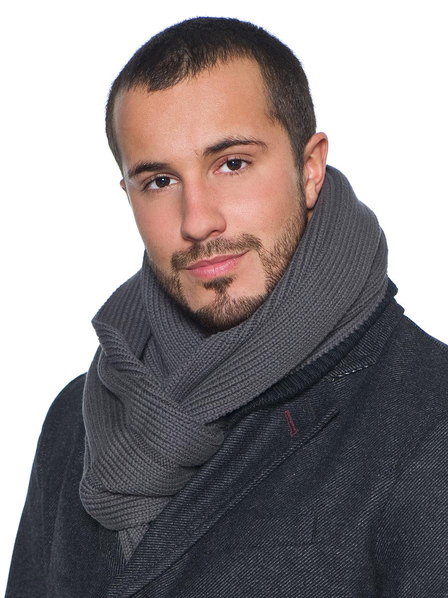 Dark gray men's scarf 