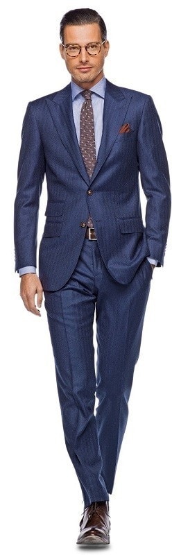 How to choose shoes for a suit, blue suit 