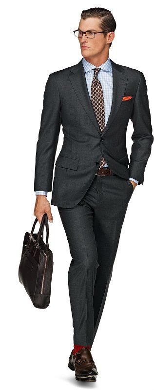 How to choose shoes for a suit, dark gray suit 