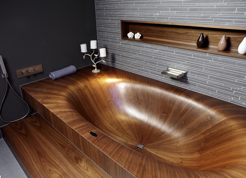 Natural wood bathtubs 