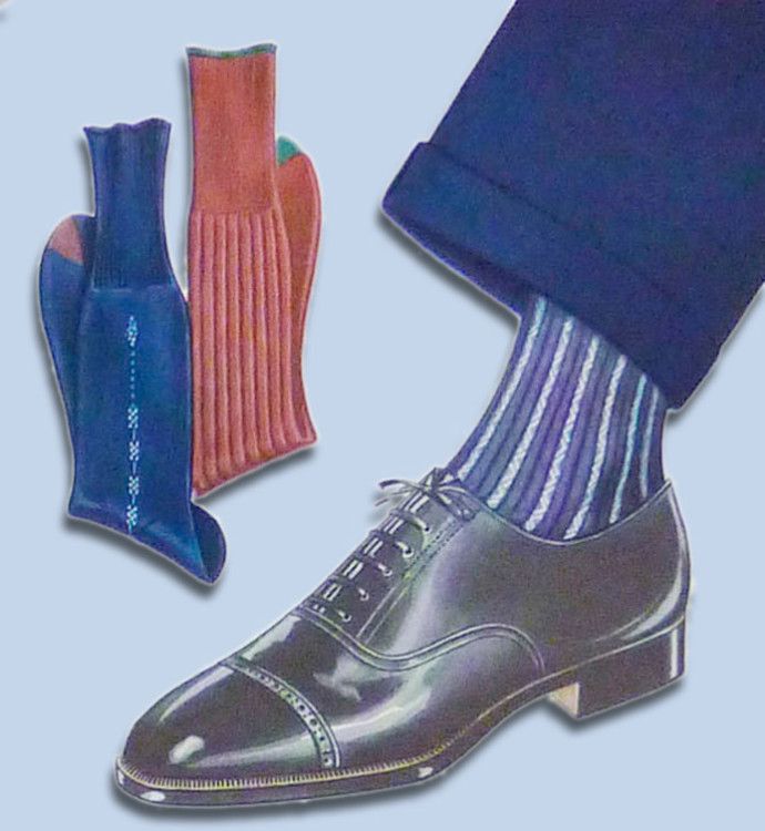 Black oxfords go well with a navy suit and blue or burgundy striped socks 