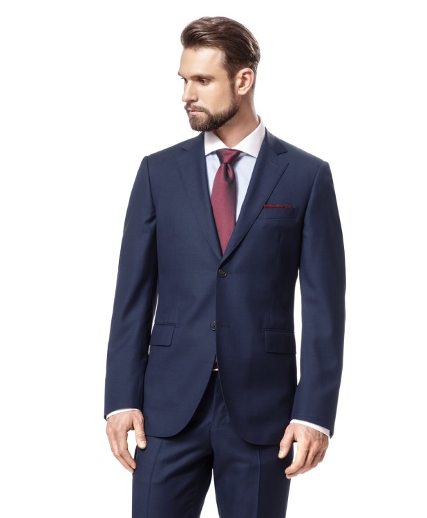Navy blue suit with ornament from HENDERSON company 