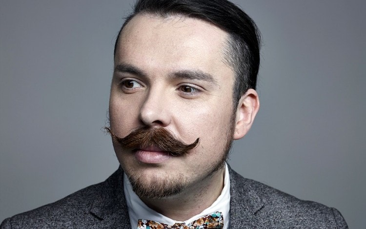 Man with stylish mustache 