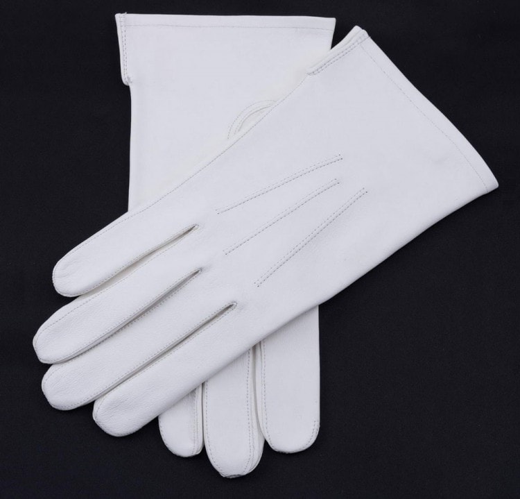 Mens white evening gloves 