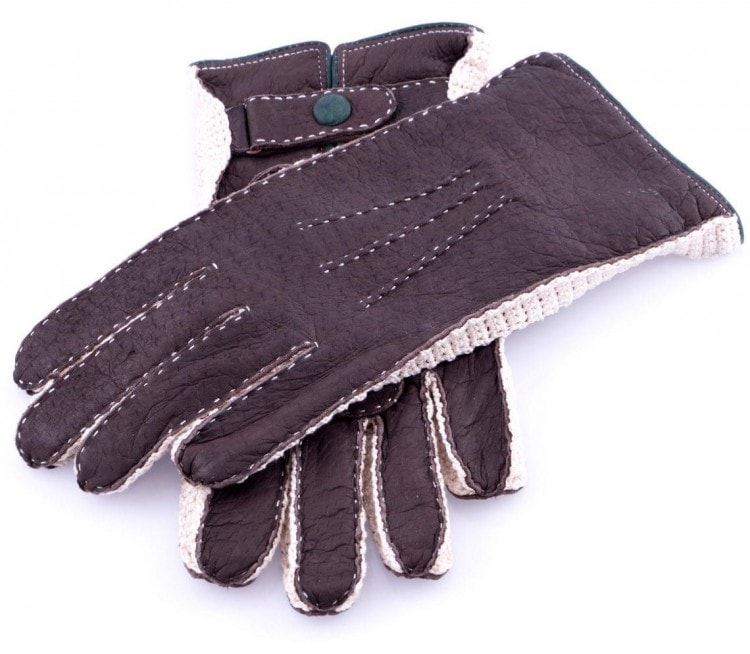 Men's brown baker's leather gloves 
