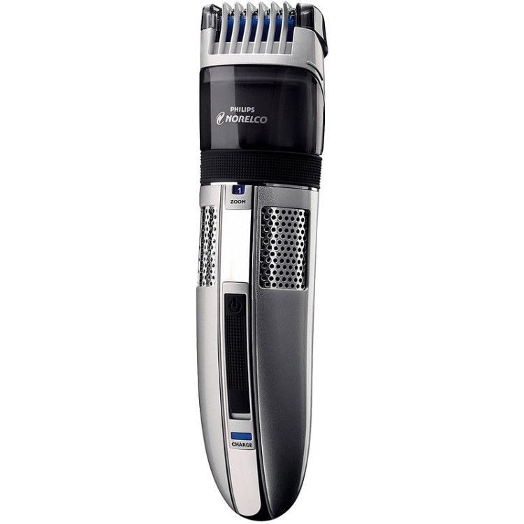 Philips vacuum beard trimmer sucks shaved hairs into a special compartment under the blades 