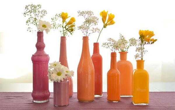 Bottle shaped vases 