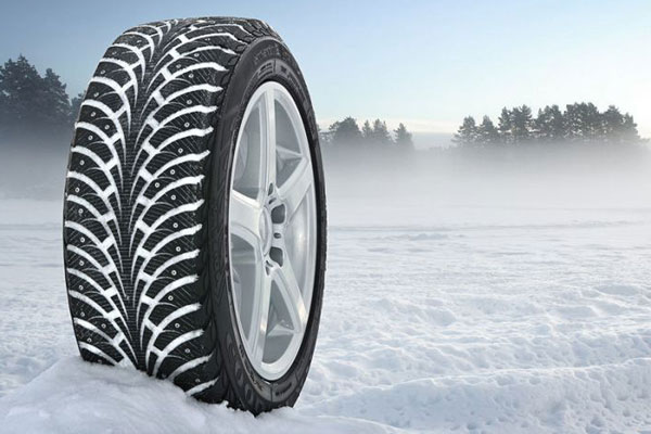Studded winter tires 