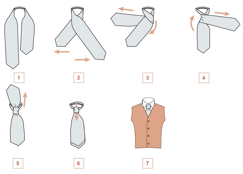 Tie a scarf to a man for a wedding suit Scrunchie style (diagram 3) 