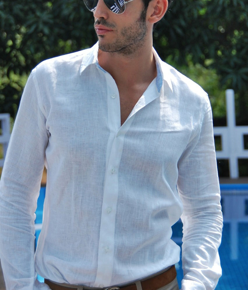 A man in a light breathable summer shirt 
