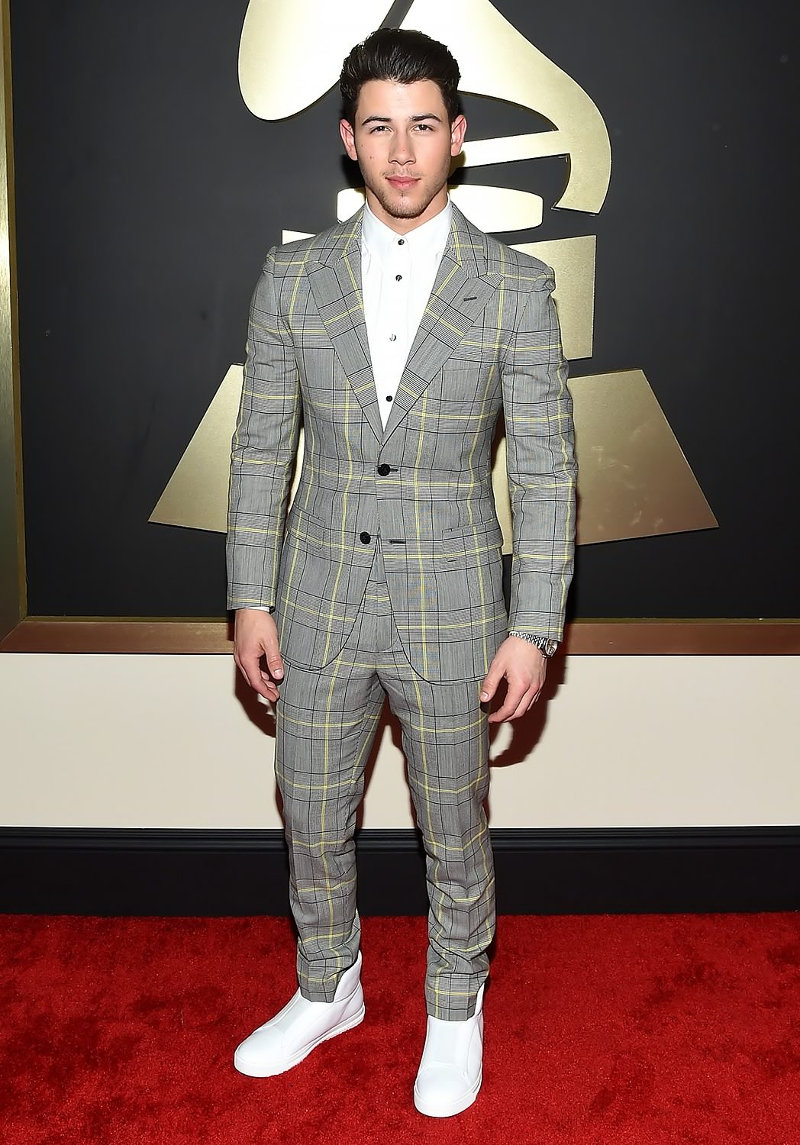 Singer Nick Jonas wears his favorite sneakers even at official events 