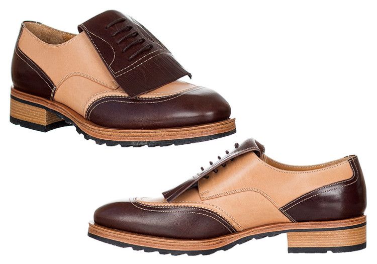 Kiltie Oxford is a rare type of Oxford shoe featuring a dramatic fringe on the tongue 
