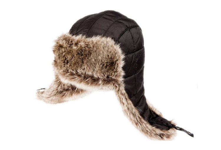 A hat with earflaps will protect your ears and neck from the cold 