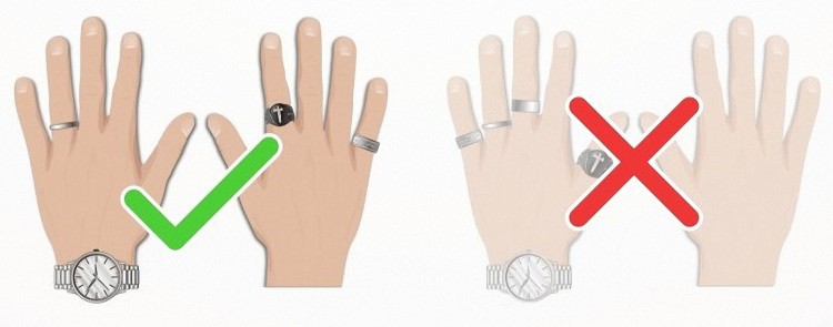 Keep the rings balanced with other accessories on your hand 