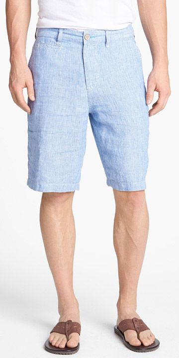 Light blue linen shorts 