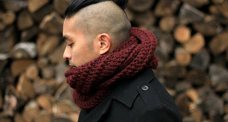 Hand-knitted men's scarf as a gift for a man for Christmas or New Year - give your loved one a piece of your warmth and attention! 