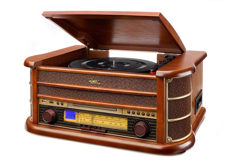 Retro stylized music center - an original gift for a man for Christmas or New Year 
