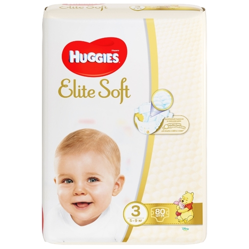 Huggies Elite Soft 3 diapers (5-9 kg) 80 pcs.