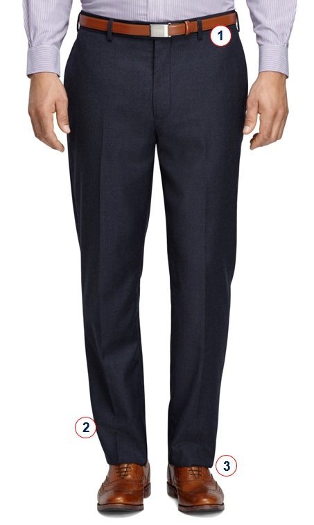 How should a suit, pants fit 
