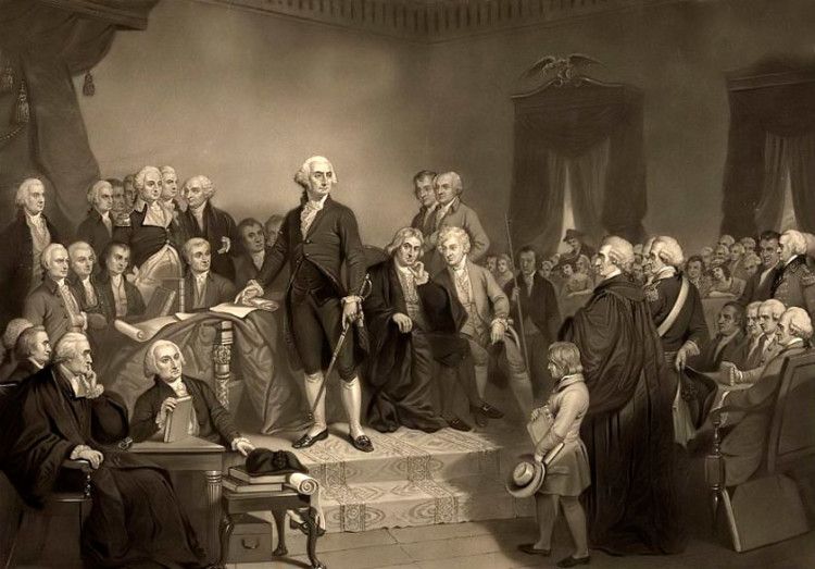 George Washington with his family 