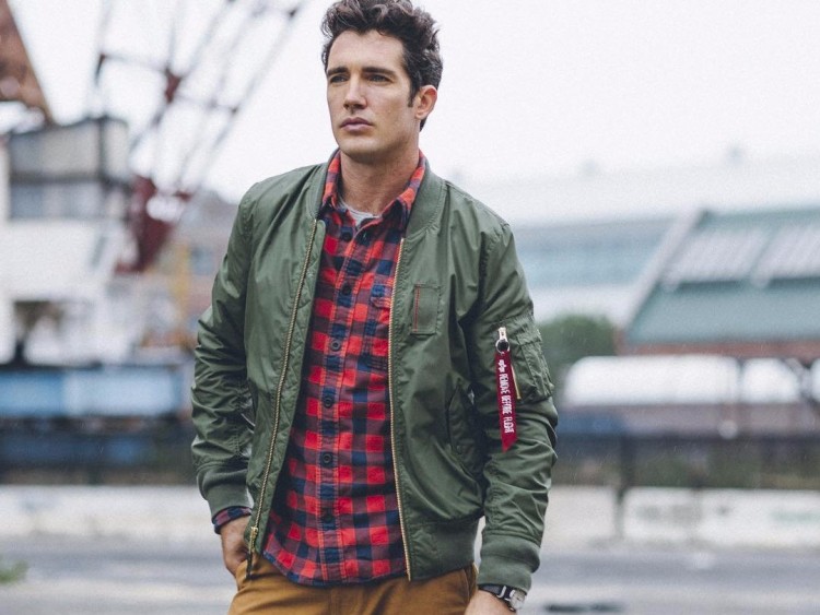 The bomber jacket was originally worn by pilots, but now it is a popular casual item. 