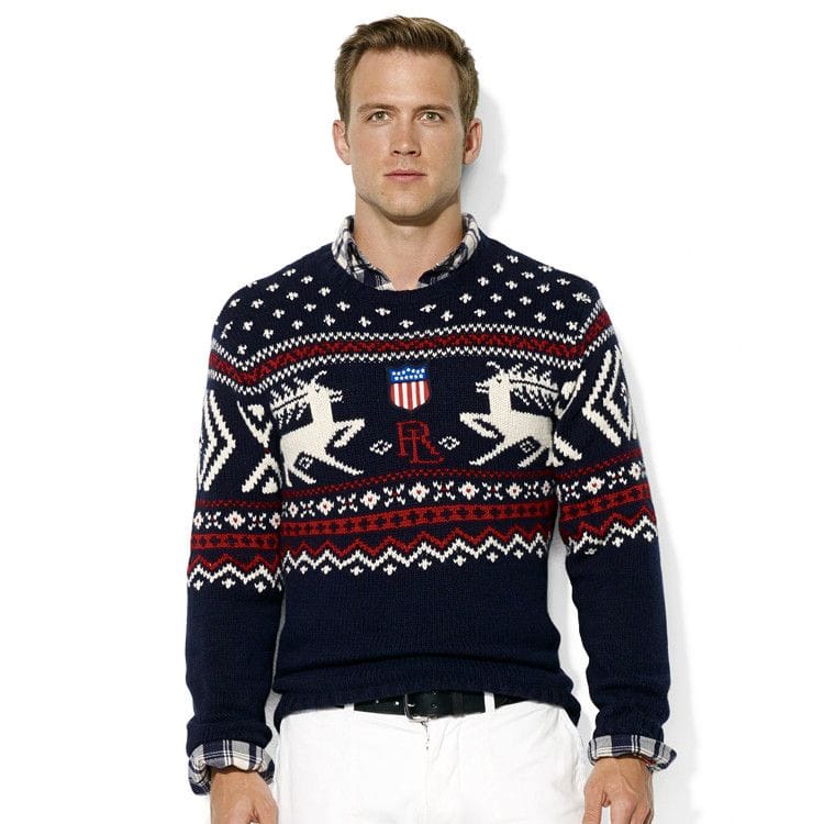 A knitted reindeer sweater will keep you warm even on the coldest winter day 